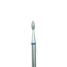 Load image into Gallery viewer, This tiny medium grit diamond bit is great for getting into the lateral fold of the cuticle to clean out any unwanted built up tissue.   3mm long 1.5mm wide  Imported from Germany.
