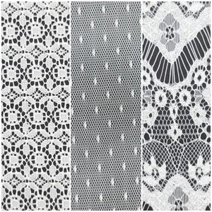 Three pack of lace that can be used for airbrushing or encapsulation. Three colors: white, soft white and ivory. 7cmX15cm or larger per sheet.
