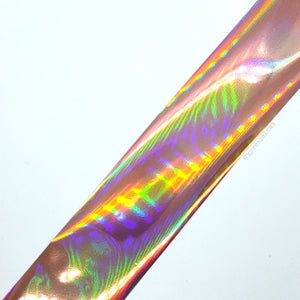 Super shiny rose holographic nail transfer foil. Transfers perfectly with our sticky foil gel!  75cm+ per package 